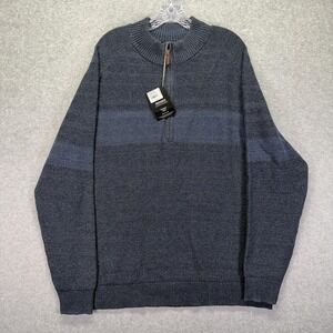 Smartwool Sweater Mens 2XL Deep Navy Heather Ripple Ridge Half Zip Mock Neck